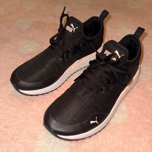 Puma Black and Pink Athletic Sneakers